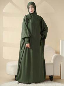 One Piece Traditional Clothing Hooded Abaya Tassel Prayer Dress Kaftan Robes Women Modest Dresses
