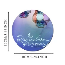 6 pezzi di sottobicchieri decorativi in serie Ramadan Kareem colore lavanda con motivo a lanterna, spessi 10 cm/2mm in morbida gomma con fondo antiscivolo, ideali per tazze, casa, cucina e tavolo da pranzo, decorazione per cucina - Multicolore - Visualizzare 6