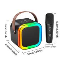 Altavoz portátil de karaoke inalámbrico con micrófono inalámbrico, sistema de altavoces estéreo HIFI para KTV, altavoz inalámbrico con luces LED RGB de colores, voz modificada, máquina de karaoke para exteriores, deportes, viajes, mejor regalo para fiestas en casa, regalo de cumpleaños