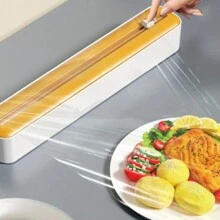 1 Stück magnetischer Folienabroller und -spender - wiederverwendbar für Klarsichtfolie, Alufolie und Backpapier, praktisches Zubehör für Küchenschubladen - mehrfarbig - Übersicht 5