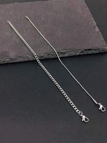 1pc/2pcs Set Stainless Steel Simple Men's Bracelet, Sports & Casual, Waterproof & Won't Fade, Minimalist Design - Multicolor - View 9