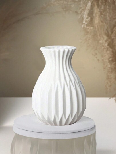 1pc/Vase, Living Room Vase Plastic Vase, Shatterproof Flower Pot, Greenery Planter, Dried Fresh made Ceramic Like, Bedroom, Wedding, Room, Home Desktop, European Moderne Minimalist ative Ornament Birthday Graduation Glass view 6