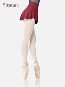 DonsGirl 1pc Women's Butt-Lifting Arc-Hem Ballet Skirt - 酒紅色 - 查看 2