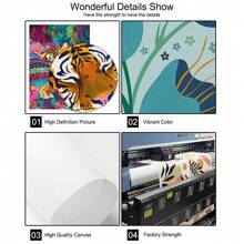 1pc Unframed Botanical Sleeping Animal Tiger On Bed Poster Cute Preppy Art Funky Painting Canvas Print Minimalist Wall Picture For Dorm,Apartment,Living Room,Bedroom,Modern Home Decoration - Multicolor - View 7
