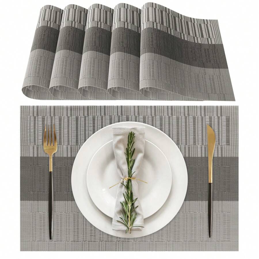 Farfallarossa Set Of 6 Washable Heat-Resistant Placemats- Non-Slip, Durable, Easy To Clean