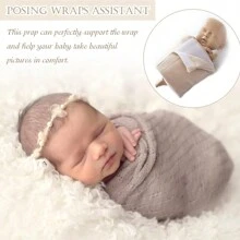 Newborn Baby Photography Props, Soft Baby Shooting Wrap, Adjustable Posing Wraps Assistant, Photo Shoot Posture Stuffer For Baby Boy Girl Baby Shower Easter Gift Things For Girls/Boys - Multicolor - View 4