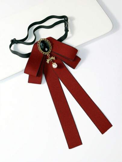 1pc Solid Color Ribbon Bow Tie For Shirt Handmade Fashion Accessory Necktie  Valentine's Day Valentines