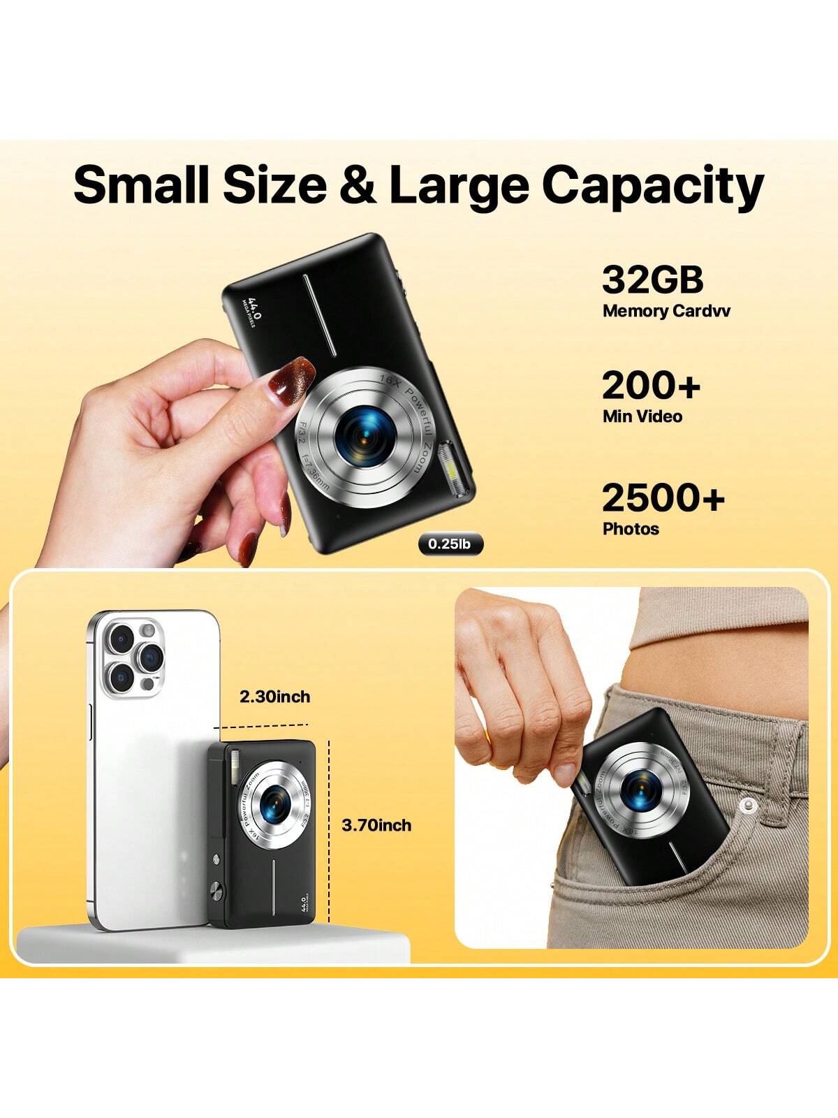 Nicamery كاميرا رقمية 44 ميجا بيكسل، 1080 بكسل من...