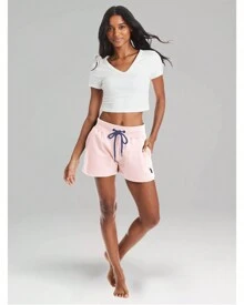 U.S. Polo Assn. Womens Sweat Shorts With Pockets - French Terry Lounge And Pajama Shorts For Women - 淺粉紅色 - 查看 6