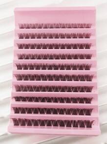 120pcs D-Curl Individual False Eyelash Clusters 8-16mm Wide Band DIY Eyelash Extension Set, Natural Thick Fluffy Fine Lightweight Soft Reusable False Lashes, Suitable For Beginners Home Daily Makeup Wedding Party Travel Spring Festival Holiday Gift Set - D - View 2