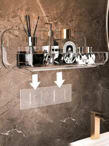 1pc Acrylic Bathroom Storage Shelf, Multi-Functional With Large Capacity For Cosmetics, Toiletries, Body Cleaning Tools Storage, Makeup Organizer, No Drilling Design, Easy To Install, Strong Bearing Capacity