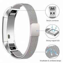 2X Magnetic Milanese Watch Band Strap Replacement For Fitbit Alta Watch, Stainless Steel - Silver - View 2