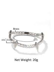 1 pieza Brazalete brillante de circonita punzante estilo punk y hip hop para hombres, adecuado para uso diario, regalo del Día de San Valentín y días festivos