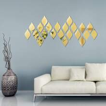 10/20 piezas Pegatinas de espejo de acrílico reflectante con forma de gota de agua, calcomanías de arte 3D de diseño propio para decorar paredes de sala de estar, baño, oficina en casa, dormitorio, artículos de decoración del hogar, decoración de Halloween, otoño, aula, suministros escolares, decoración removible