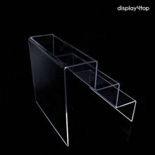 3 Step Acrylic Display Stand Counter Retail Riser Polish Plinth ,2 PACK(200 * 200 * 200mm) - Clear - View 3