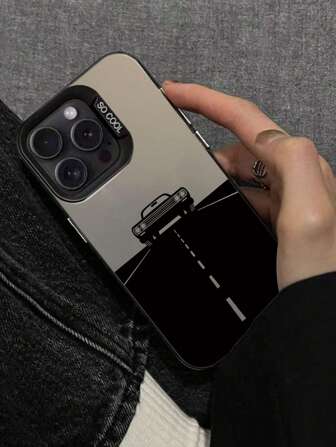 1 件汽车主题黑色和银色手机壳，适用于 Apple 智能手机