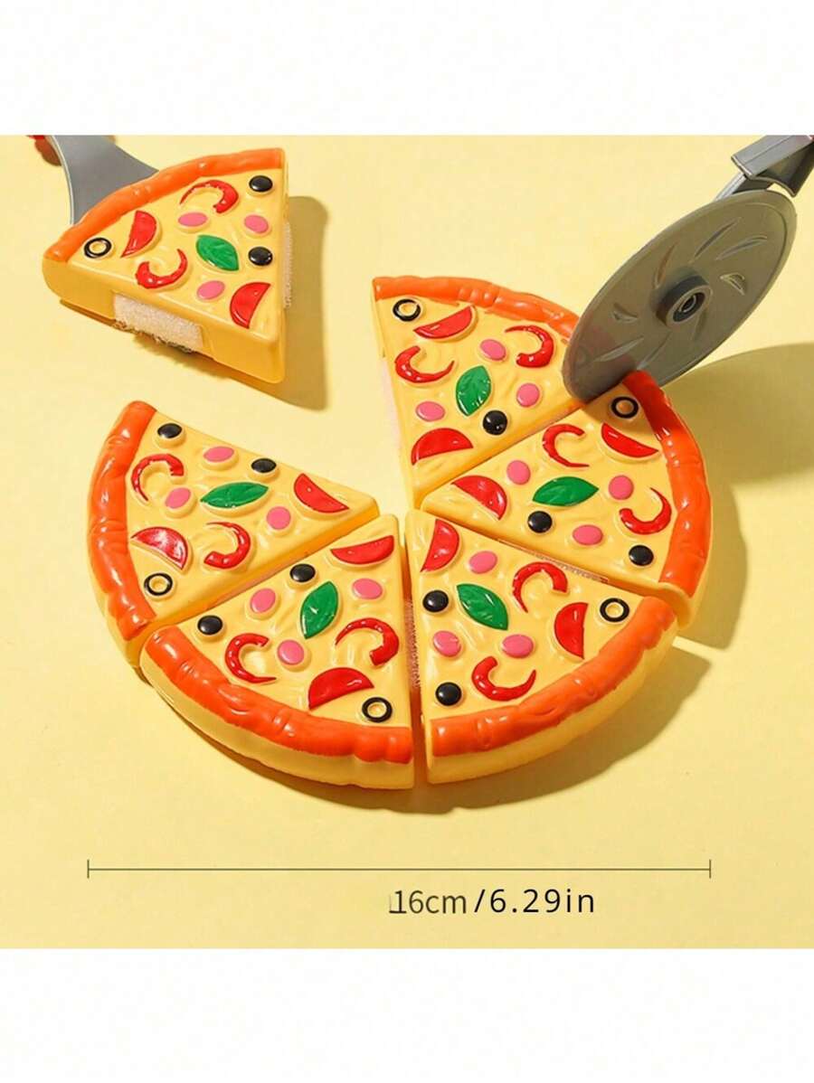 6 piezas Pequeñas de Pizzas de Juguete Simulación de Fiesta de Pizza Comida Rápida Juego de Comida para Regalo - Multicolor - Ver 1