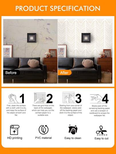 SUPSTICKER 1pc Roze Stripe Verlichting Bruin Pine Print Self Adhesive Wallpaper, Easy Clean Moisture Proof Removable Surface, Home Sticker Applicable To Kitchen, Bathroom, Bedroom, Living Room, Cabinet, Wardrobe, Stairs, Door, Sizes Available: 47.24x15.75inch/120*40cm, 118.11*15.75inch/300*40cm, 196.85*15.75inch/500*40cm Birthday Graduation Room Wand Stuff Ho Paper Stickers view 11