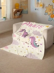 1pc Customizable Fleece Blanket, Suitable As A Gift For Girls, Boys, Adults, Valentine's Day, Lightweight, Soft And Warm, Ideal For Mother's Day, Birthday, Children's Day, Father's Day, Graduation, Wedding, Home Use On Sofa, Bed, Car, Bedroom, Living Room