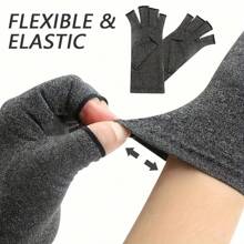 1 Paar Premium fingerlose Kompressionshandschuhe für Handpflege, Tippen, Arbeit, Sport, Gelenk-Wärme, offener Finger Handgelenkstütze, Daumen-Halbfinger-Handschuhe für Frauen & Männer