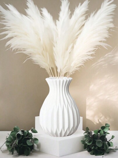 1pc/Vase, Living Room Vase Plastic Vase, Shatterproof Flower Pot, Greenery Planter, Dried Fresh made Ceramic Like, Bedroom, Wedding, Room, Home Desktop, European Moderne Minimalist ative Ornament Birthday Graduation Glass view 10