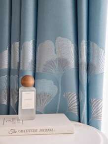 1pc Intricately Woven Ginkgo Leaf Blackout Curtain, Thick Polyester Fabric For Bedroom, Living Room, Privacy Divider