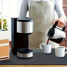 1pc Silica Gel Quick Dry Coffee Mat - Non-Slip, Super Absorbent Coffee Machine Mat, Durable Kitchen Counter Protector, Easy To Clean, Fashionable Coffee Bar Accessory, Dish Drying Mat, Heat Insulation Pad - Multicolor - View 6