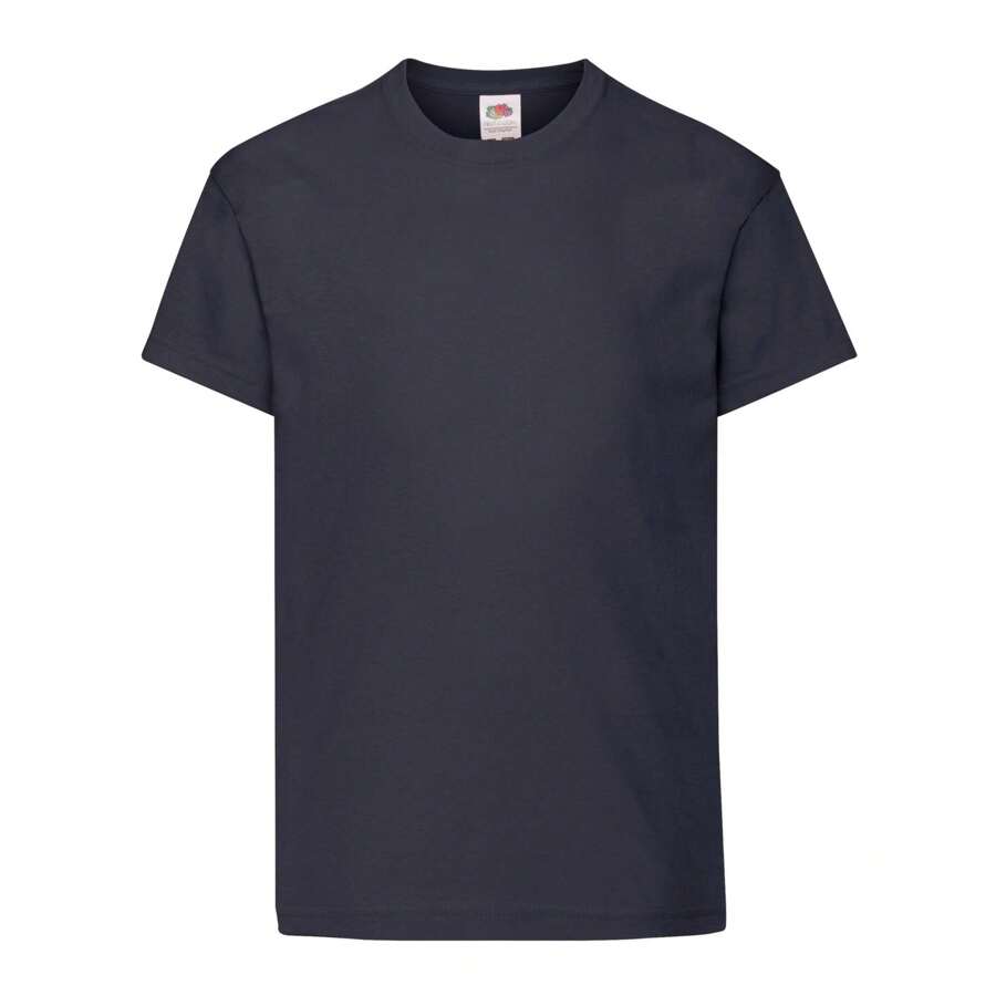 Fruit of the Loom Childrens/Kids Original TShirt (Deep Navy) - 145gsm 100% Cotton - 藍色 - 查看 1