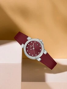 REWARD 奖励女士石英表，奢华时尚女士腕表，硅胶表带，防水，带表盒，优雅百搭，商务休闲皆宜，复古长方形腕表