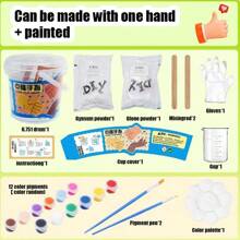 Plaster Hand Model DIY Handprint Mold Making Kit, Clone Finger Powder, 3D Personalized Souvenir Hand Imprint, Perfect Gift For Couple, Birthday, Party For Valentine's Day - Multicolor - View 14