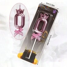 3D Crown Bow 0-9 Digital Candles Birthday Cake Candles Birthday Party Plugin Dress Up Candles