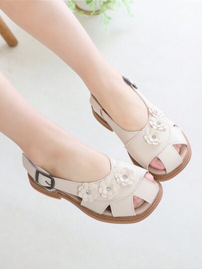 1 Pair Girls Fashion Casual Simple Versatile Soft Bottom Non-Slip Indoor/Outdoor Leisure Running Closed Toe Sandals