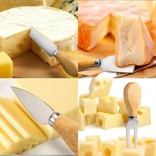 Stainless Steel Cheese Knife Set, Multi-Functional Kitchen Utility Tool, Cheese/Butter Knives With Rosewood Handle