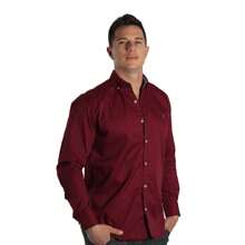 Plain Shirt For Men - Muletta - Red Violet - View 1