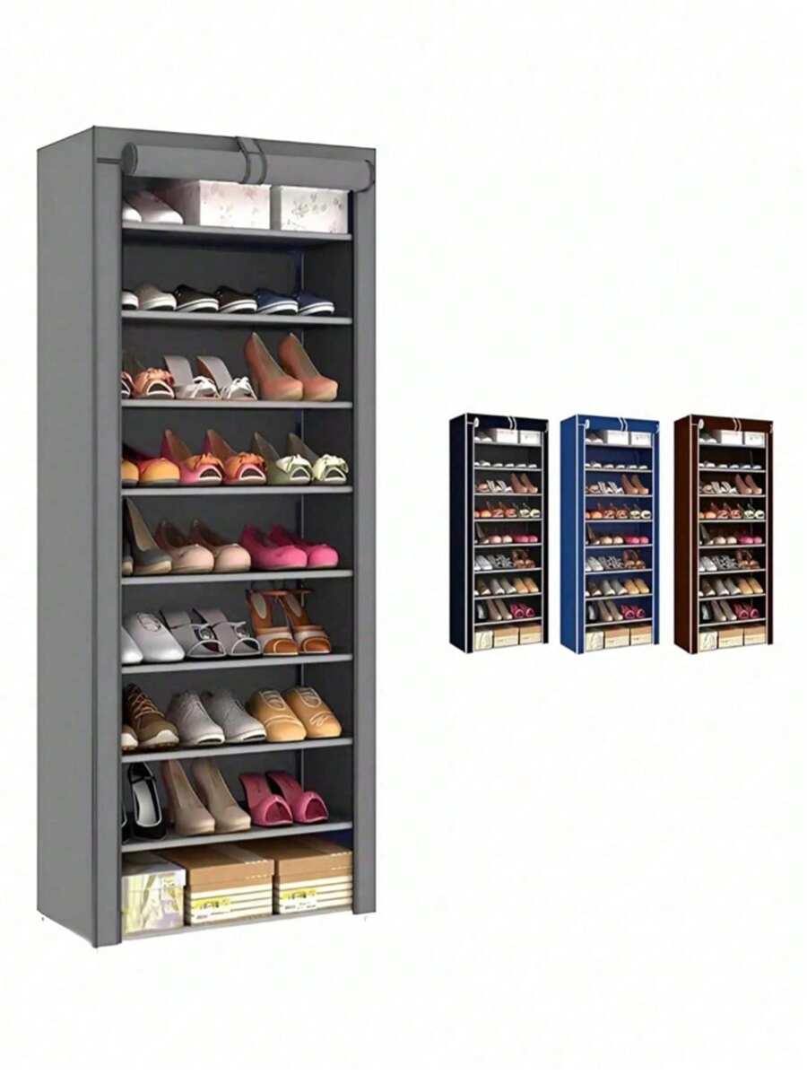 Zapatera, Organizador, Closet de Zapatos 9 Niveles Compartimientos Metal, Estante Zapatero - Multicolor - Ver 1