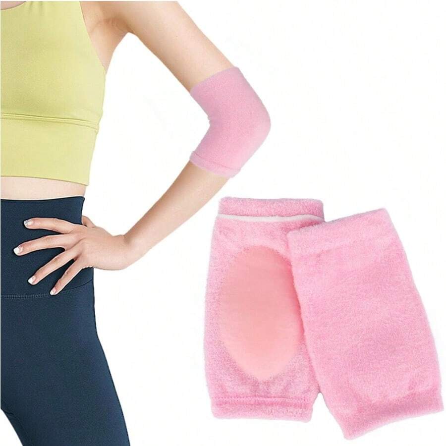 2只装肘部保湿护套，肘部凝胶护跟袜，肘垫，适用于SPA保湿，滋养干燥皲裂肌肤 - 粉色 - 查看 1