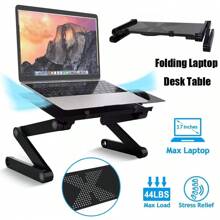 360° Adjustable Laptop Table Stand Lap Sofa Bed Tray Computer Notebook Desk New - Black - View 2
