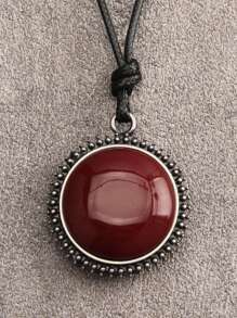 1pc Red Heart Shaped 3D Pendant Black Cord Necklace For Women, Simple & Fashionable Valentine's Day Gift Valentines,Mom,Mother,Mother's Day,Gift - Red - View 12