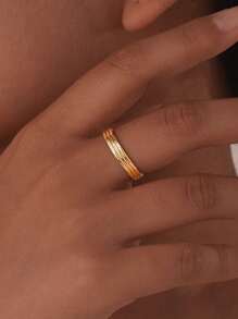 Monlansher 1 pezzo Anello semplice ed elegante in acciaio inossidabile di moda per donne, ipoallergenico e resistente alla corrosione