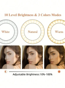 Luce a onde regolabili per live streaming del telefono con stelo - Temperatura del color di riordino 5000K con filtro USB, 3 modalità di colore (Warm/Cool/Natural), luce fotografica da scrivania da 36° per vlogger, youtuber, lezioni on-line e virtual, ingranaggio per Vlogker, design moderno della luce, posizionamento flessibile adatto per fotography, registrazione video, live streaming, riunioni a tema, vand, luce per autoadesiva del cellulare