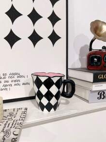 300ml手绘简约陶瓷杯，独特卡通设计，适合咖啡爱好者，可用于浓缩咖啡、美式咖啡或茶 - 彩色 - 查看 11