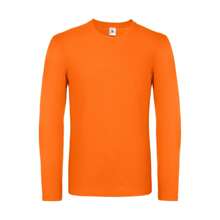 Mens #E150 LongSleeved TShirt (Orange) - 145gsm 100% Ringspun Cotton - Orange - View 1