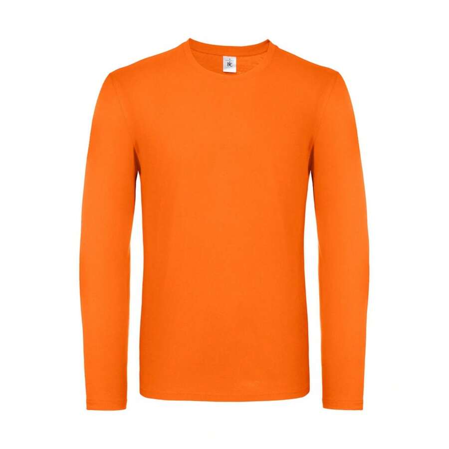 Mens #E150 LongSleeved TShirt (Orange) - 145gsm 100% Ringspun Cotton - Orange - View 1