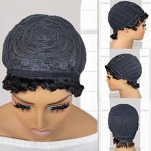 6 Inch Short Afro Kinky Curly Natural Black Pixie Cut Human Hair Wig, 150% Density Lace Front Wig For Women, Suitable For Daily Wear And Parties - SNatural - View 5