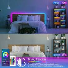 RGB LED Smart Lights With 25/50/100/130/200 Feet, Application And Remote Control, Christmas, Halloween Decorations, Suitable For Family And Friends Reunion, Bedroom, Atmosphere Creation, Party Holiday Decorations.