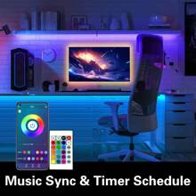 RGB LED Smart Lights With 25/50/100/130/200 Feet, Application And Remote Control, Christmas, Halloween Decorations, Suitable For Family And Friends Reunion, Bedroom, Atmosphere Creation, Party Holiday Decorations.