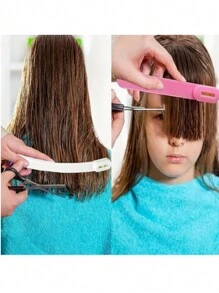 2-częściowy profesjonalny zestaw do strzyżenia włosów dla kobiet – łatwy w użyciu trymer i grzebień prowadzący do grzywki, warstw i bobów – narzędzie do stylizacji w domu, różowy, szczotka do włosów, grzebień, akcesoria do włosów, odpowiedni do salonu, salonu kosmetycznego, podróży, powrotu do szkoły, wakacji, akcesoria do włosów dla kobiet, szczotka, szczotka do włosów, szczotka do krawędzi, szczotka do rozczesywania, szczotka okrągła - Wielokolorowe - Zobacz 3