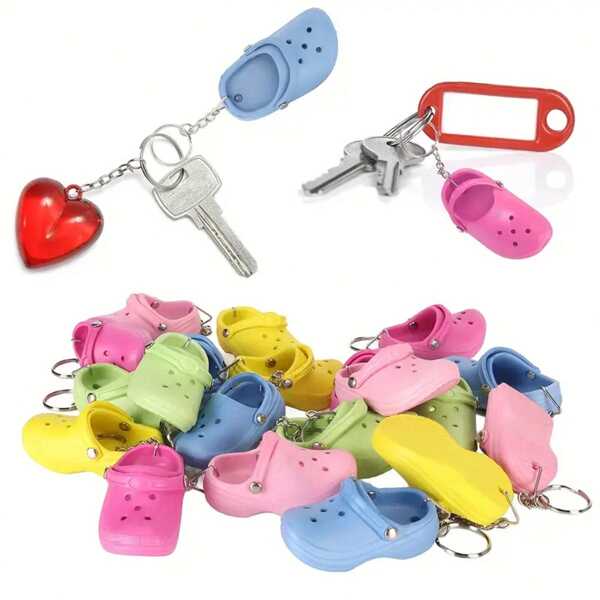 1/3/5 pièces/set, adorables porte-clés miniatures en forme de chaussures, flexibles, réutilisables, chaussures de plage en silicone, porte-clés, décorations, cadeaux de Noël et d'anniversaire, convenant à votre famille, vos amis et votre partenaire