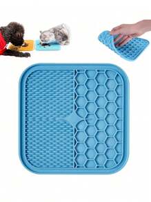 Lick Mat For Dogs, Dog Lick Mat With Suction Cups For Anxiety, Peanut Butter Dog Licking Mat Slow Feeder Dispensing Treater Lick Pad For Dogs Cats Grooming Bathing And Training (Blue/Orange) - Multicolor - View 1