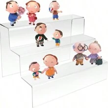 3 Step Acrylic Display Stand Counter Retail Riser Polish Plinth ,2 PACK(200 * 200 * 200mm) - Clear - View 4
